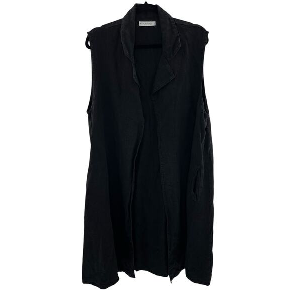 Bryan Walker women’s linen long line open cardigan vest jacket